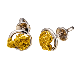 Серьги с самородком 