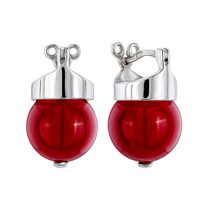 Серьги-шары с коралом