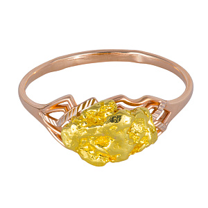 Кольцо золотое с самородком