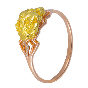 Кольцо золотое с самородком