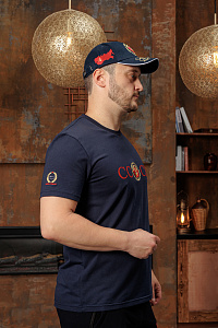 Футболка СССР с гербом и девизом, цвет темно-синий К 4639201к