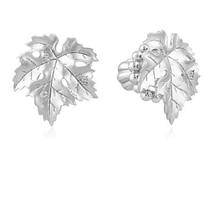 Серьги-пусеты Кленовый лист