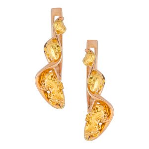 Серьги золотые с самородками