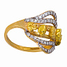 Кольцо золотое с самородками и бриллиантами