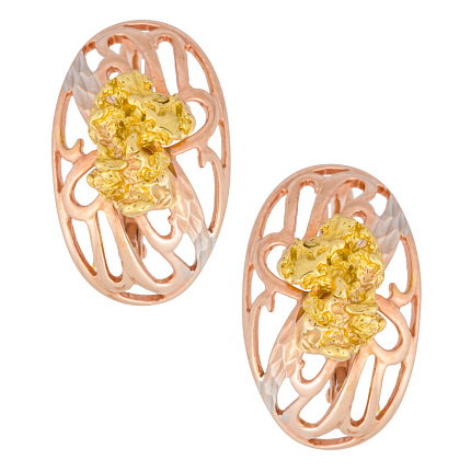 Серьги золотые с самородками