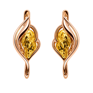 Серьги с самородком 
