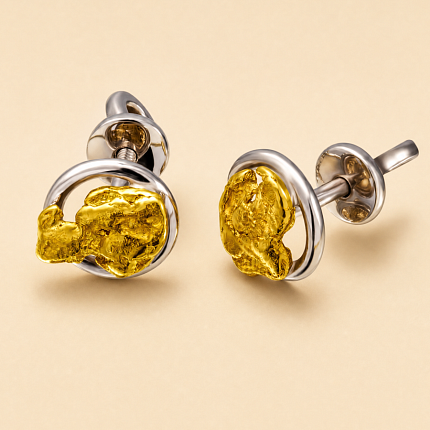 Серьги с самородком 