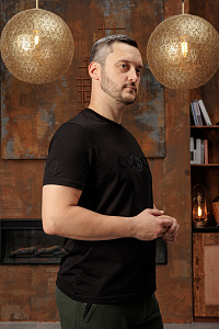 Футболка СССР с гербом и девизом Black edition цвет черный