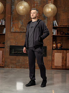 Толстовка мужская СССР Моя страна Black edition цвет темно-серый 