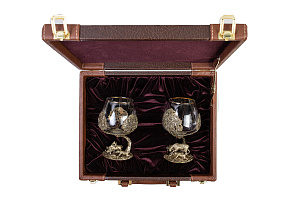 Набор бокалов для коньяка Лось-Кабан на 2 персоны