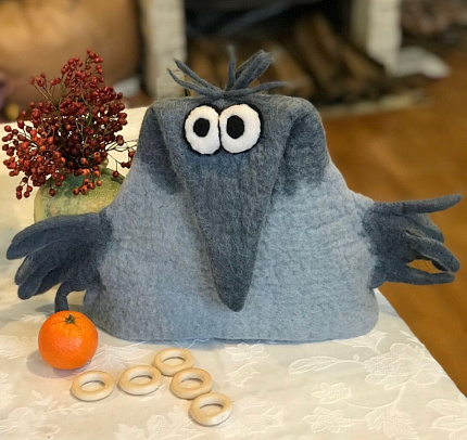 Шапка для бани Ворона