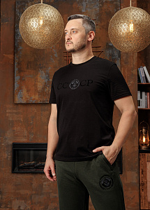 Футболка СССР с гербом и девизом Black edition цвет черный