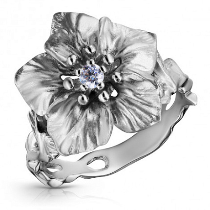 Кольцо с фианитом