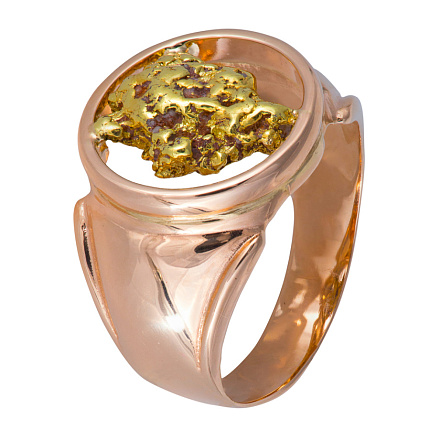 Кольцо золотое с самородком