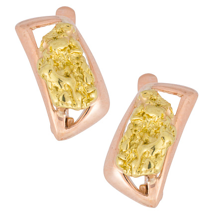 Серьги золотые с самородками