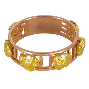 Кольцо золотое с самородками