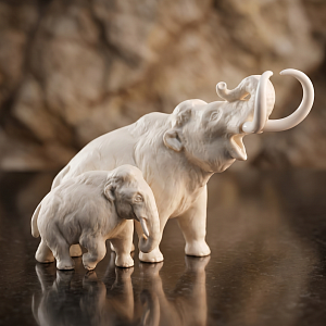 Композиция Мамонт с мамонтенком