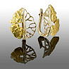 Серьги Лист с самородками
