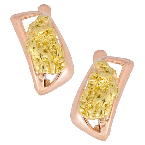 Серьги золотые с самородками