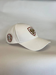 Бейсболка РФ герб v.2 цвет белый 