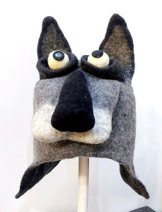 Шапка для бани Волк