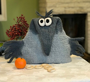 Шапка для бани Ворона