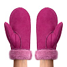 Варежки женские из овчины, цвет фуксия 