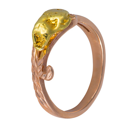 Кольцо золотое с самородком