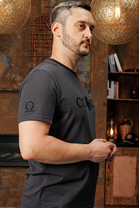 Футболка СССР с гербом и девизом Black edition цвет темно-серый