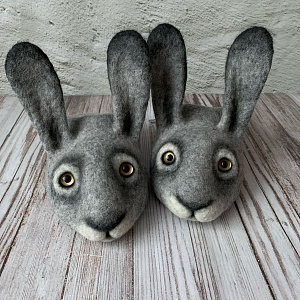 Тапочки Кролик серый 
