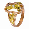 Кольцо золотое с самородками и бриллиантом