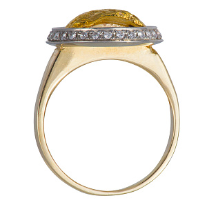 Кольцо с самородком и бриллиантами