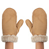 Варежки женские из овчины, цвет песочный 