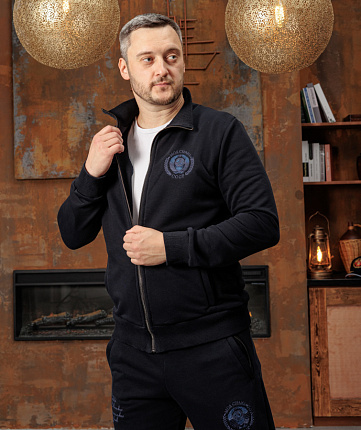 Толстовка-мастерка мужская СССР Моя страна Blue edition цвет темно-синий