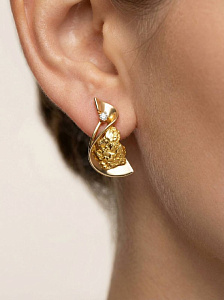 Серьги с самородками и бриллиантами