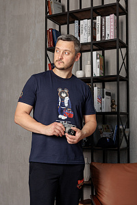 Футболка мужская Легендарный Мишка Спортсмен цвет темно-синий 