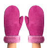 Варежки женские из овчины, цвет фуксия 