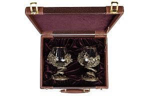 Набор бокалов для коньяка Рыбалка Элит. Стерлядь-Сом на 2 персоны