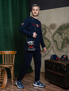 Лонгслив СССР с гербом и девизом цвет темно-синий