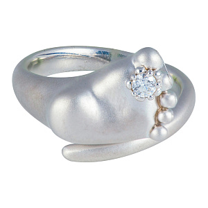 Кольцо «Пяточка» с фианитом