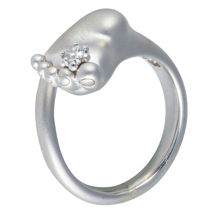 Кольцо «Пяточка» с фианитом